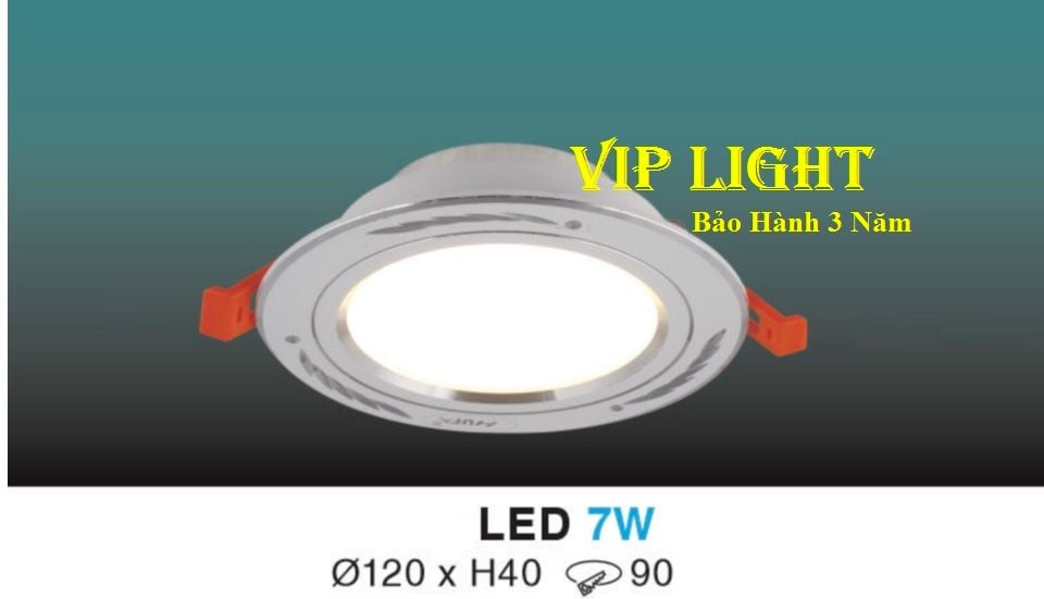 ĐÈN DOWNLIGHT ÂM TRẦN VIỀN BẠC LED BA CHẾ ĐỘ ĐỔI MÀU 7W HUFA AB06 LED 7W - 3 MÀU