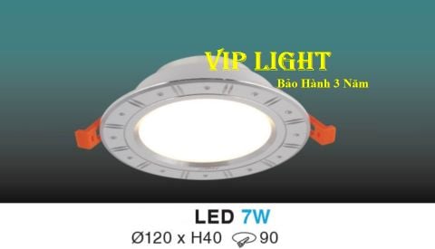  ĐÈN DOWNLIGHT ÂM TRẦN VIỀN BẠC LED BA CHẾ ĐỘ ĐỔI MÀU 7W HUFA AB07 LED 7W - 3 MÀU 