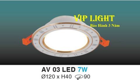  ĐÈN DOWNLIGHT ÂM TRẦN VIỀN VÀNG LED BA CHẾ ĐỘ ĐỔI MÀU 7W HUFA AV03 LED 7W - 3 MÀU 