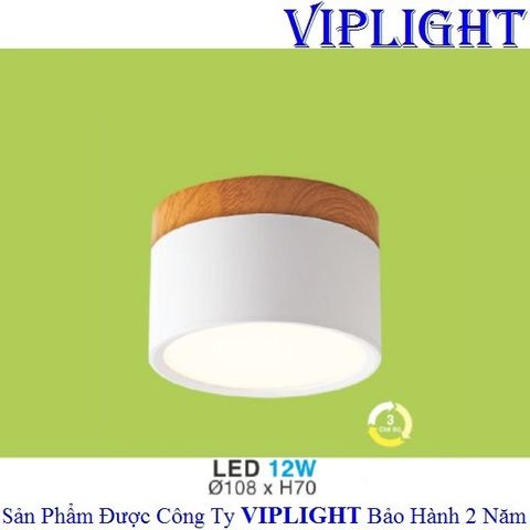  ĐÈN LON LED, ĐÈN LON GẮN NỔI, ĐÈN LON ỐP TRẦN_LED TÁN QUANG 12W BA 3 MÀU LN-46 