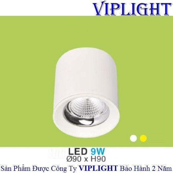 ĐÈN LON LED, ĐÈN LON GẮN NỔI, ĐÈN LON ỐP TRẦN_THÂN TRÒN TRẮNG LED 9W LN-58