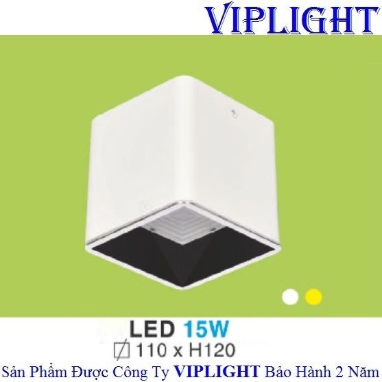 ĐÈN LON LED, ĐÈN LON GẮN NỔI, ĐÈN LON ỐP TRẦN_VUÔNG VỎ TRẮNG LED 15W LN-54
