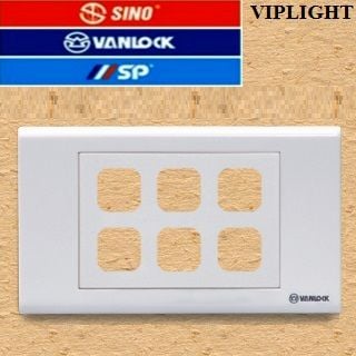  MẶT NẠ 6 LỖ SINO S186/X _ Ổ CẮM CÔNG TẮC  SINO / VANLOCK 