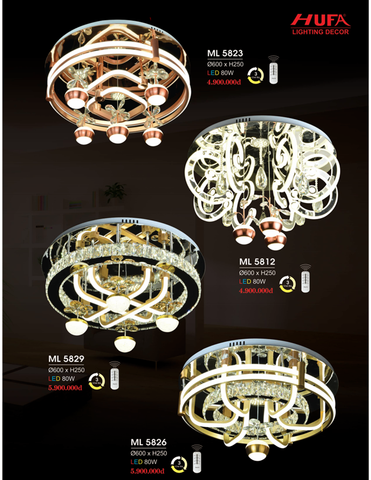  ĐÈN MÂM LED ỐP TRẦN ML 5832, ML 5812, ML 5829, ML 5826 