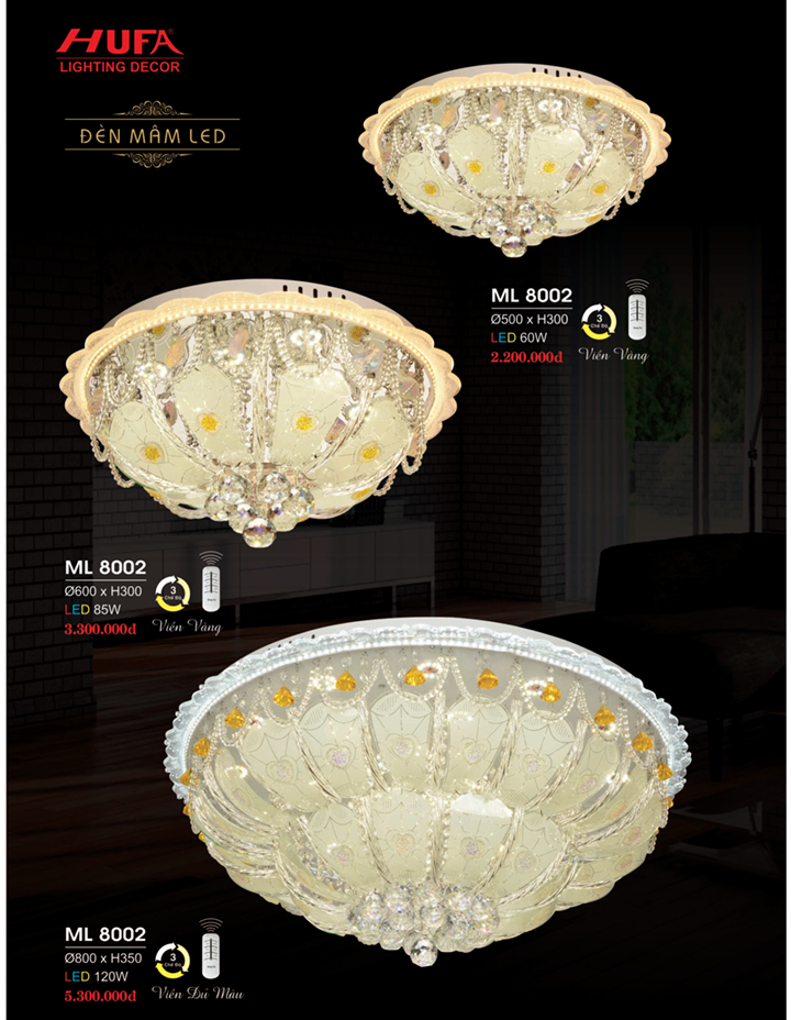 ĐÈN MÂM LED ỐP TRẦN ML 8002