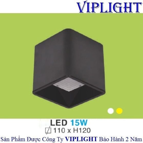 ĐÈN LON LED, ĐÈN LON GẮN NỔI, ĐÈN LON ỐP TRẦN_VUÔNG VỎ ĐEN LED 15W LN-55
