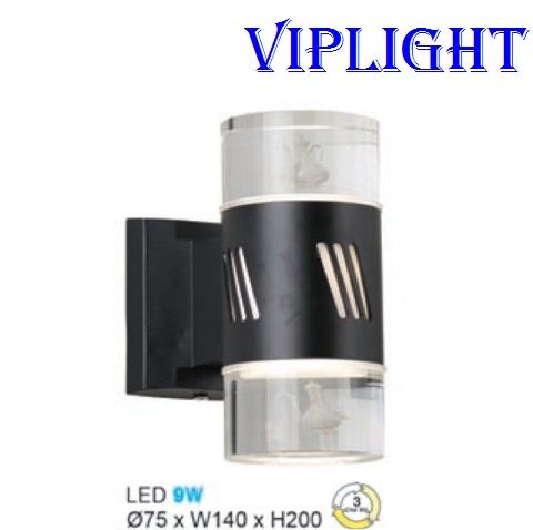 ĐÈN TRỤ 2 ĐẦU GẮN VÁCH TƯỜNG HÀNH LANG TRANG TRÍ LED 9W 3 MÀU VLHFAK6073