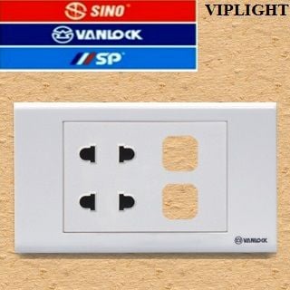  Ổ CẮM ĐÔI 2 CHẤU VỚI 2 LỖ SINO S18U2XX _ Ổ CẮM CÔNG TẮC SINO / VANLOCK 