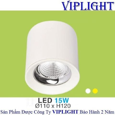  ĐÈN LON LED, ĐÈN LON GẮN NỔI, ĐÈN LON ỐP TRẦN_THÂN TRÒN TRẮNG LED 15W LN-60 