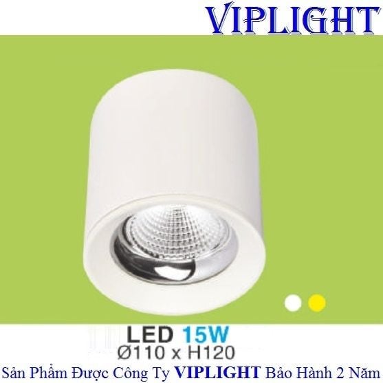 ĐÈN LON LED, ĐÈN LON GẮN NỔI, ĐÈN LON ỐP TRẦN_THÂN TRÒN TRẮNG LED 15W LN-60