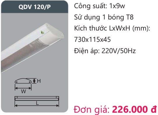 MÁNG ĐÈN ỐP TRẦN CHỤP MICA DUHAL QDV 120/P