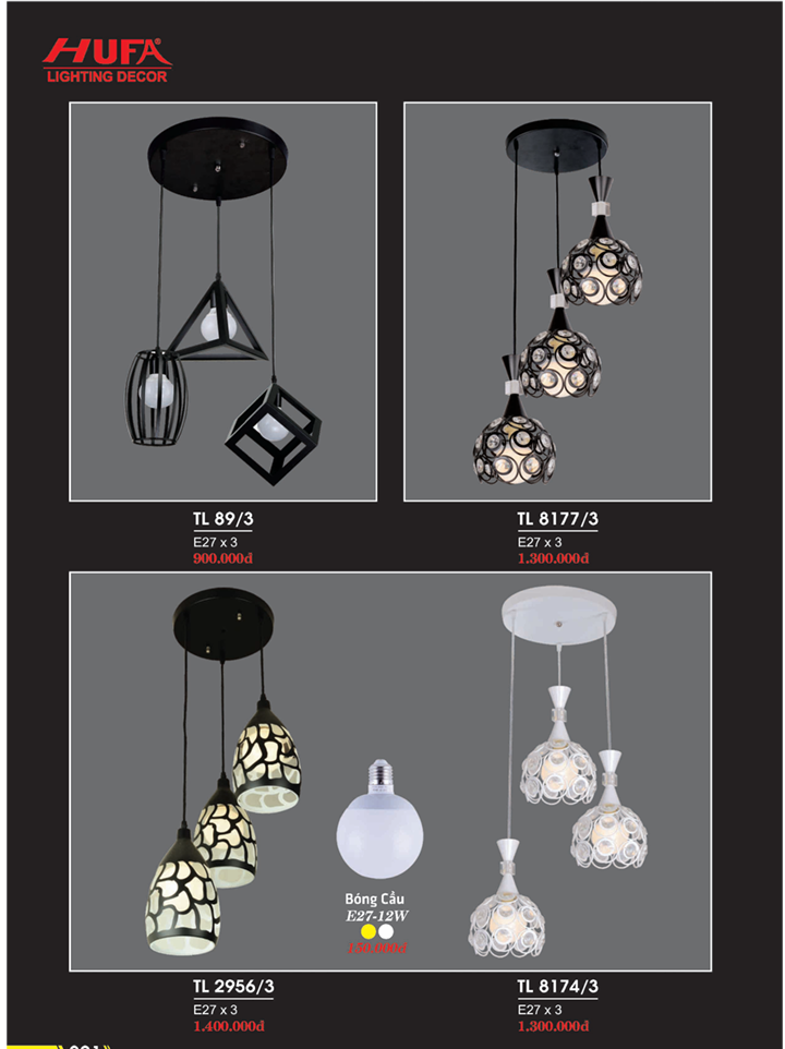 ĐÈN THẢ PHA LÊ LED TL 89/3 , TL 8177/3, TL 2956/3 , TL 8174/3