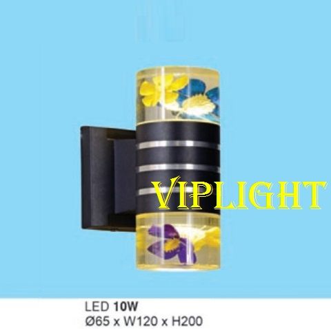 ĐÈN TRỤ TRÒN 2 ĐẦU GẮN VÁCH TƯỜNG HÀNH LANG TRANG TRÍ LED 10W 3 MÀU VLHFAK6059