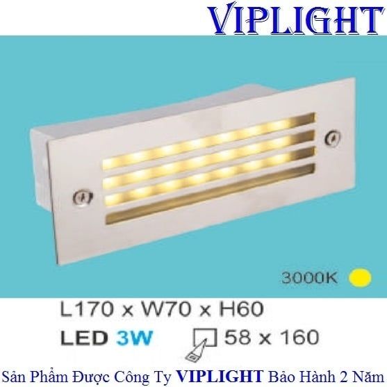 ĐÈN ÂM TƯỜNG, ĐÈN ÂM CẦU THANG, ĐÈN ÂM BẬC THANG _ MẶT CHỮ NHẬT LED 3W ACT2902