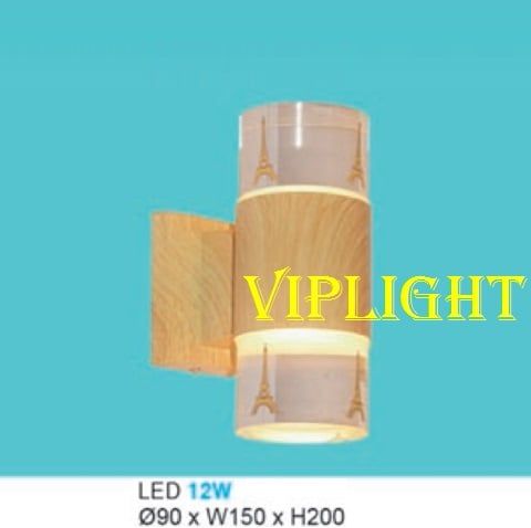 ĐÈN VÁCH TƯỜNG HÀNH LANG NGOÀI TRỜI LED 12W BA 3 MÀU TRANG TRÍ VLHFAK6082 GIẢ GỖ