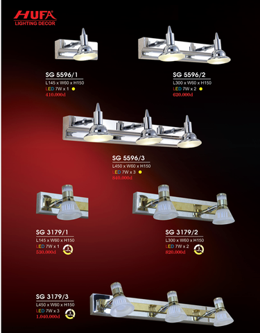  ĐÈN SOI GƯƠNG, RỌI TRANH SG 5596/1, 5596/2, 5596/3, 3179/1, 3179/2, 3179/3 