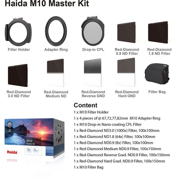 Haida MASTER Filters Combo (Hệ M10) - Bộ combo Filters siêu chuyên nghiệp hệ M10 - HD4318