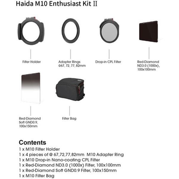 Bộ combo filters Haida ENTHUSIAST (Hệ M10) - HD4316 / Combo chuyên phong cảnh