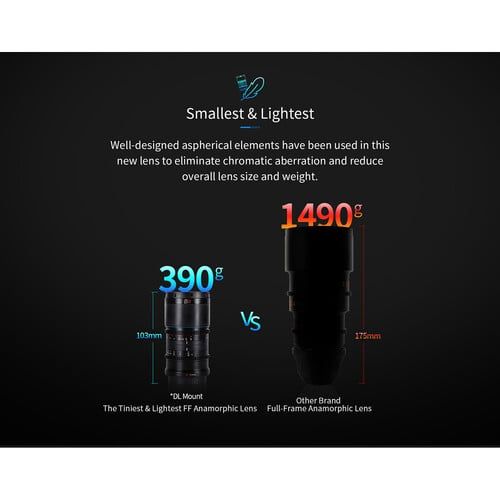 Ống kính Anamorphic SIRUI Saturn 35mm T2.9 - 1.6X for DL mount (DJI Ronin 4D, DJI Inspire 2...) (full frame) - Chính hãng