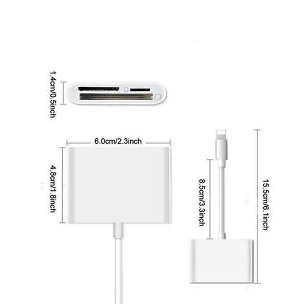 Đầu đọc thẻ USB Lightning cho thẻ nhớ CF/SD/TF/MS cho Iphone, IPad
