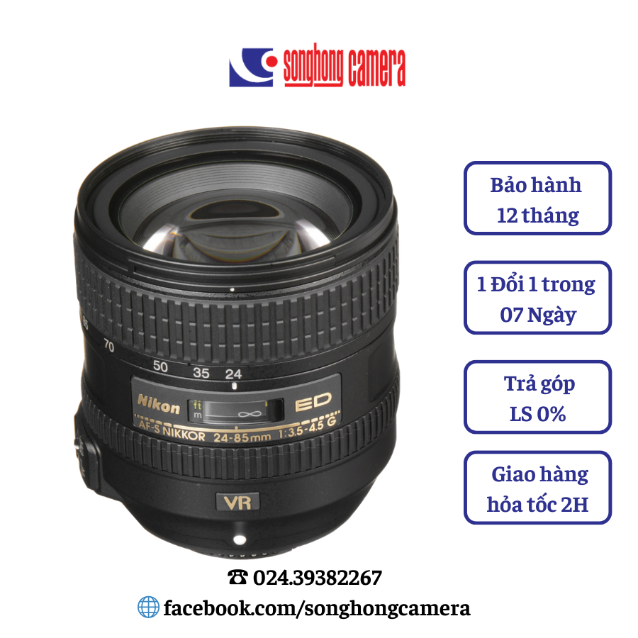 Lens Nikon 24-85mm F/3.5-4.5G ED VR ( chính hãng )
