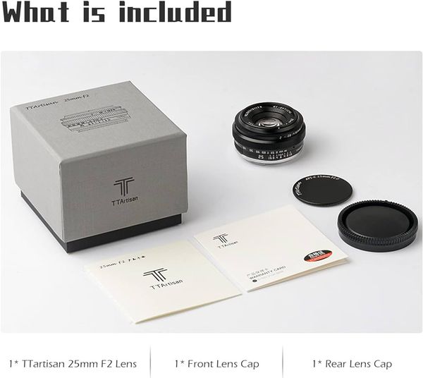 Ống kính TTArtisan 25mm F2 (for Sony E, Fujiflim XF, Nikon Z, Olympus, Lumix M4:3)