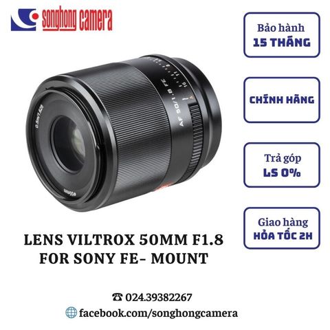 Lens Viltrox 50mm f1.8 For Sony E- Mount Full frame Chính hãng