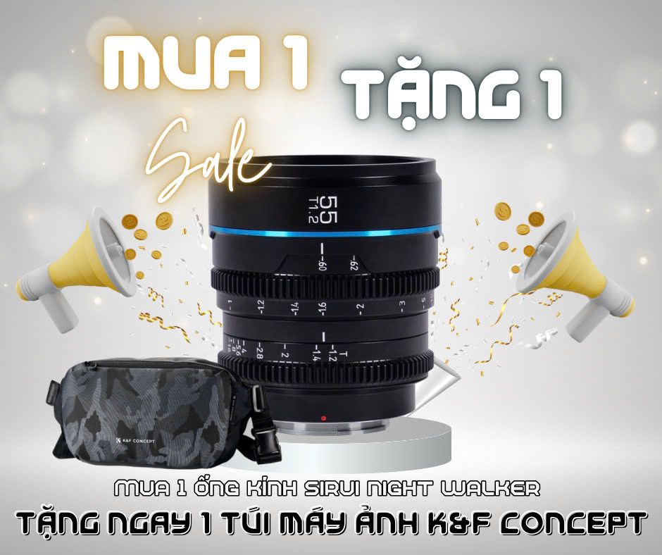 Ống kính Cine SIRUI Night Walker 55mm T1.2 for Sony E - Chính hãng