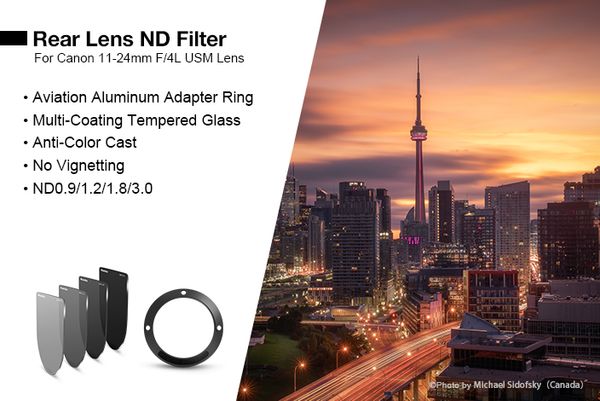 Bộ Haida Rear Filter lắp sau Lens Canon 11-24mm F4L USM (ND0.9+1.2+1.8+3.0) kèm adapter ring - HD4568
