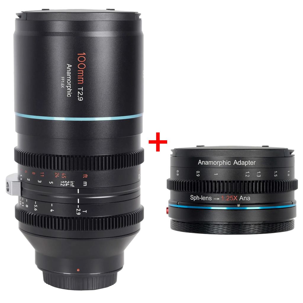 Ống kính Sirui Anamorphic fullframe 100mm T2.9 + Adapter 1.25X