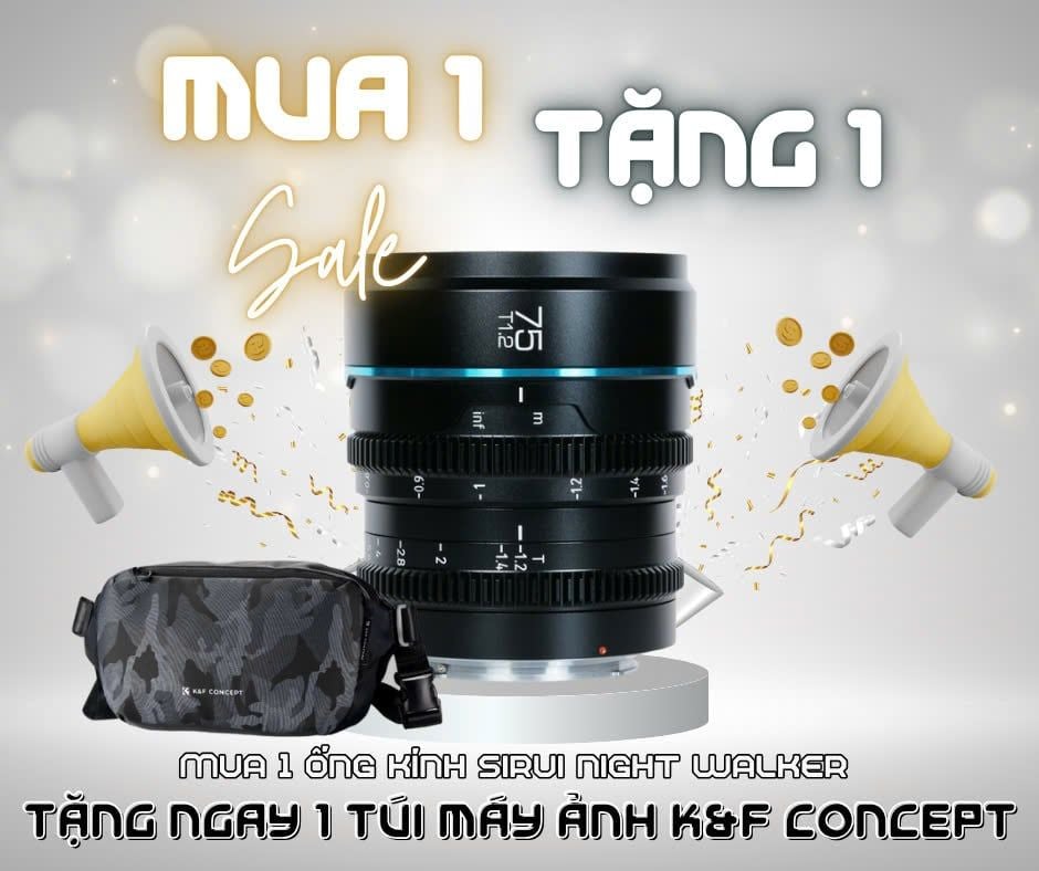 Ống kính Cine SIRUI Night Walker 75mm T1.2 for Canon RF - Chính hãng