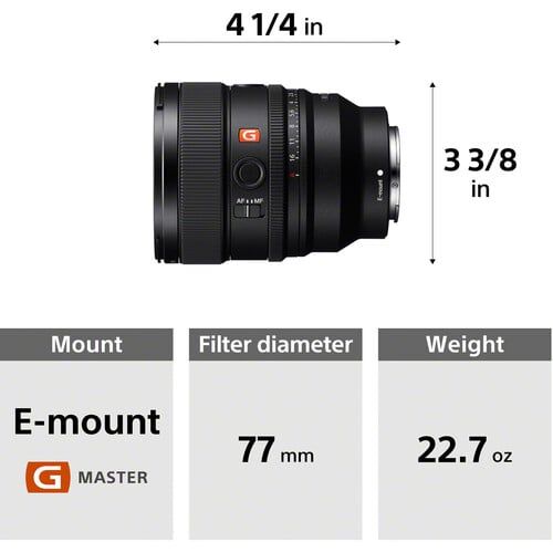 Ống kính Sony FE 85mm F1.4 GM II (Hàng chính hãng)