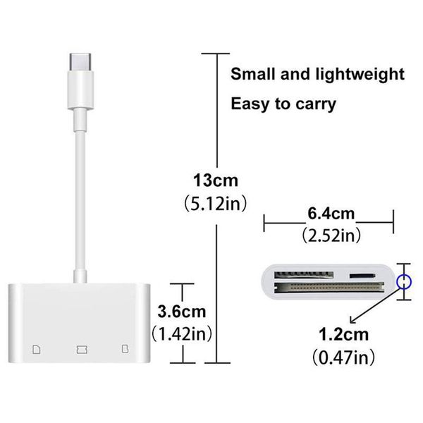 Đầu đọc thẻ USB- C cho thẻ nhớ CF/SD/TF/MS