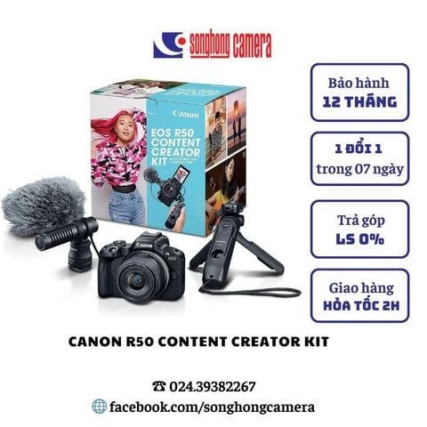 Canon EOS R50 Content Creator kit ( Mới 100% )