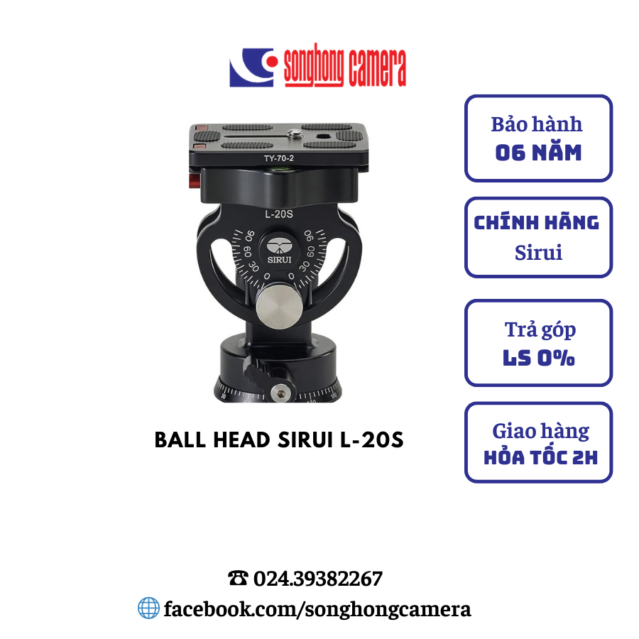 Ballhead Sirui L-20S (Pan/Tilt Head) - Chính hãng