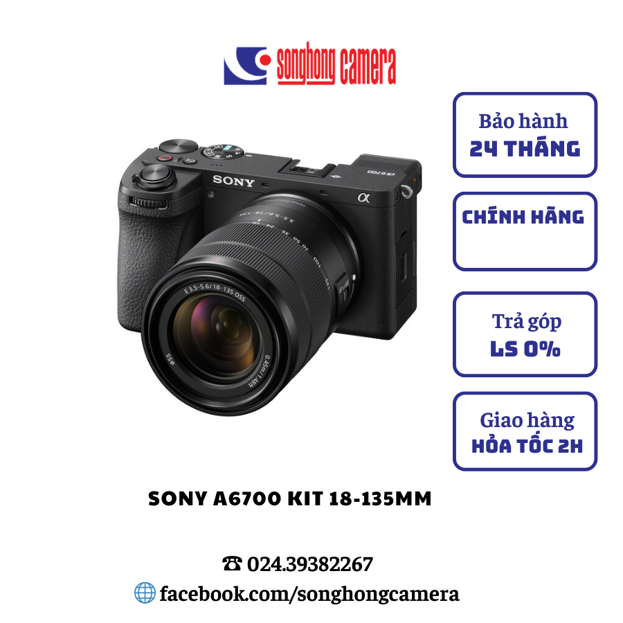 Máy ảnh Sony Alpha A6700 (kit 18-135mm (Chính hãng, mới 100% )