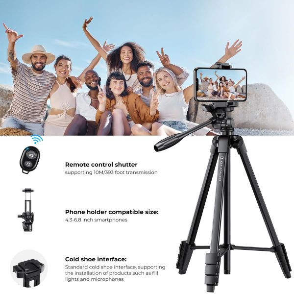 Chân máy ảnh du lịch K&F (kèm điều khiển từ xa Bluetooth S174A1) - KF09.125