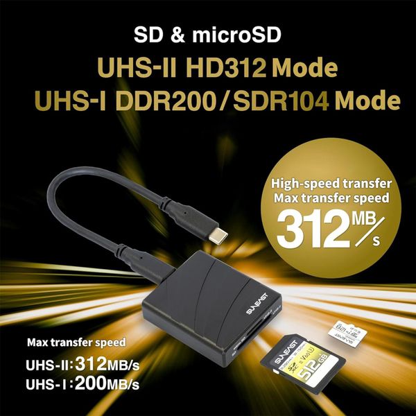 Đầu đọc thẻ Suneast SDXC USB-C 3.2/USB-A 3.0