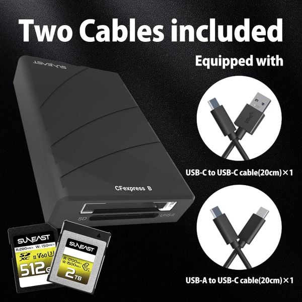 Đầu đọc thẻ Suneast CFexpress Type B (2 trong 1: CF-B & SD UHS-II)