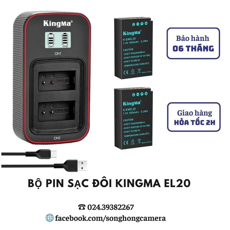 Bộ pin sạc đôi Kingma EL20 for Nikon EL20