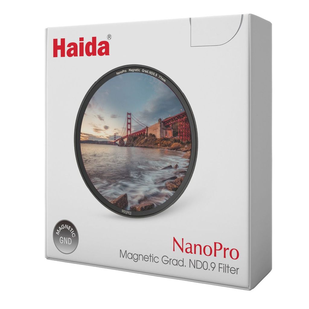 Kính lọc Haida GND 0.9 Nano pro Magnetic size 77mm (kèm Adapter ring) - HD4675-77 công nghệ hít từ tính dễ thao tác