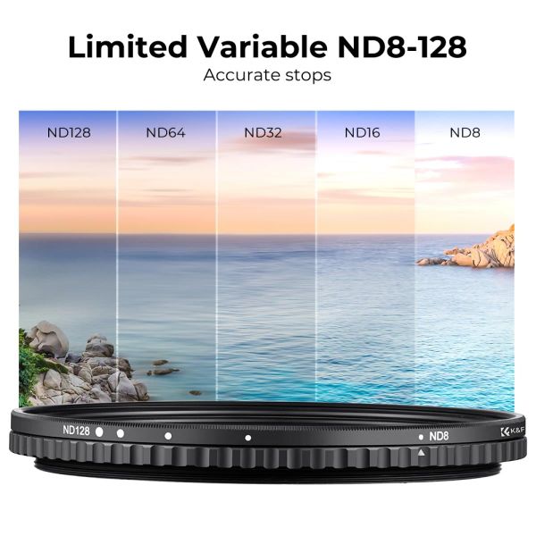 Filter K&F Variable Fader ND8-ND128 (W/O Black Cross) 77mm