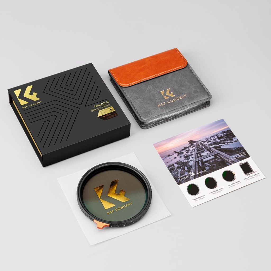 Filter K&F Concept Black Mist 1/4 và ND2-400 Variable ND ( 2 trong 1) 67mm