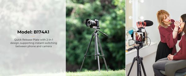 Chân máy ảnh du lịch K&F (kèm điều khiển từ xa Bluetooth S174A1) - KF09.125