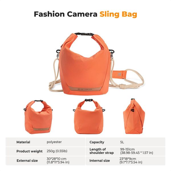 Túi máy ảnh KF13.168 Urban wander U11 màu cam