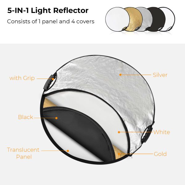 Hắt sáng K&F 5 trong 1 size 110cm (có tay cầm) - KF18.0006