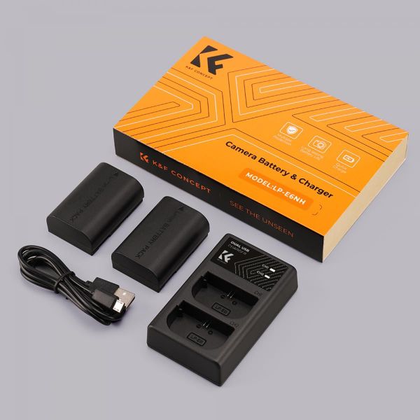 Bộ pin sạc K&F Concept cho Canon LP-E6NH (2 pin 1 sạc đôi) - KF28.0021