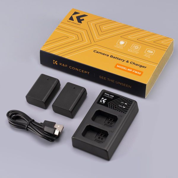 Bộ pin sạc K&F Concept cho Sony NP-FW50 (2 pin 1 sạc đôi) - KF28.0015
