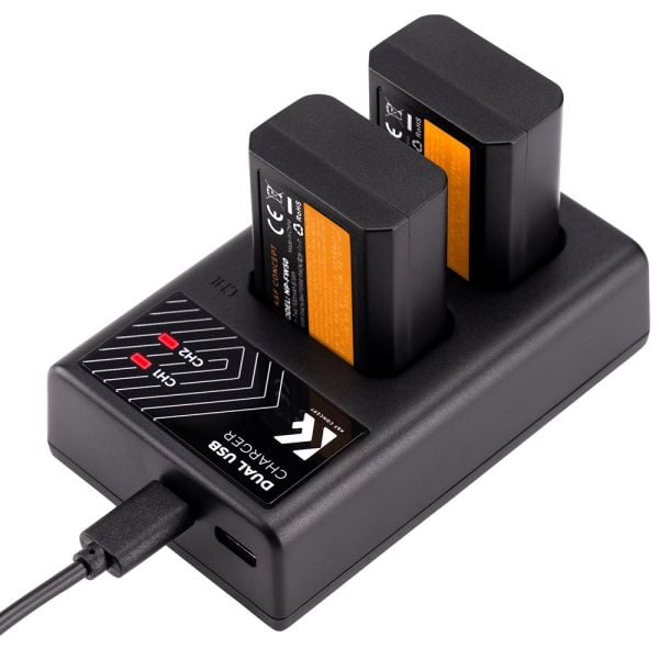 Bộ pin sạc K&F Concept cho Sony NP-FW50 (2 pin 1 sạc đôi) - KF28.0015