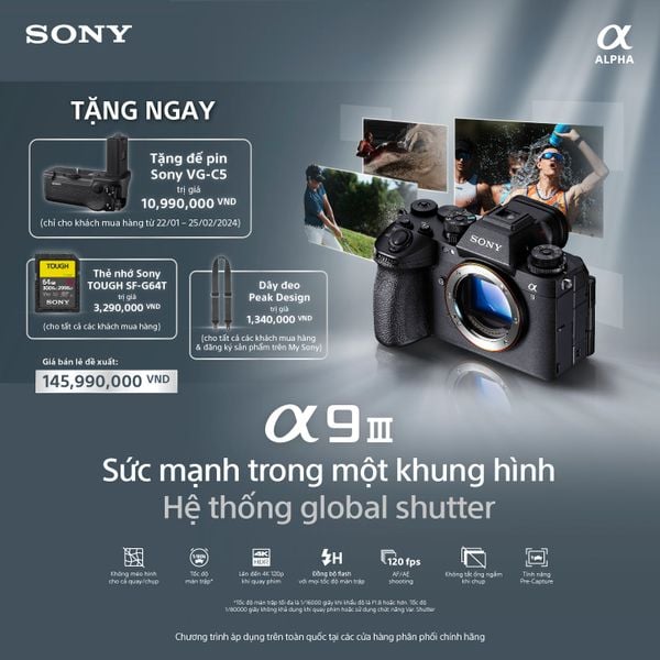 Máy ảnh Sony A9 Mark iii (body) - / chính hãng/ Full VAT
